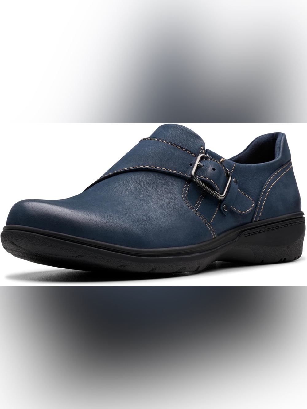 Clarks Women’s Slip On Carleigh Jazz in Navy Nubuck Shoes Size: 9.5